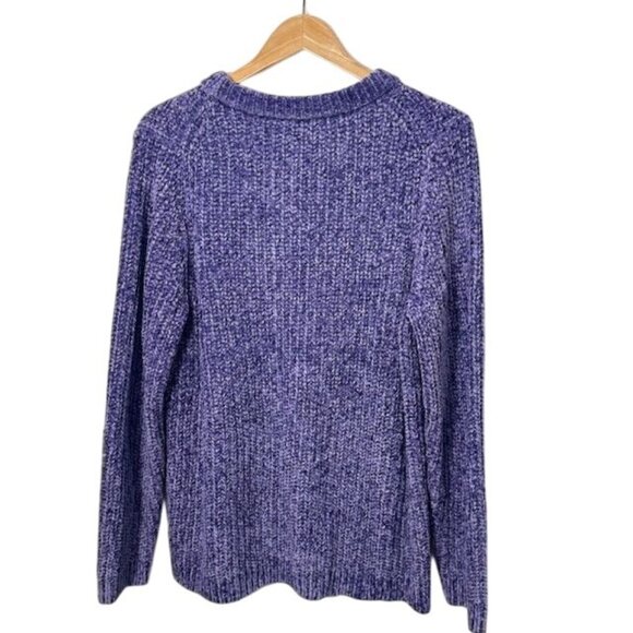 EUC Talbots Womens XL Purple Chenille Sweater XL - Picture 4 of 7